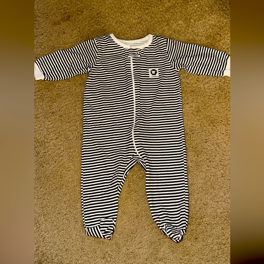 3-6 Month Stripe Zip up Footie